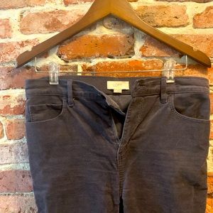LOFT Grey Skinny High-Rise Corduroys